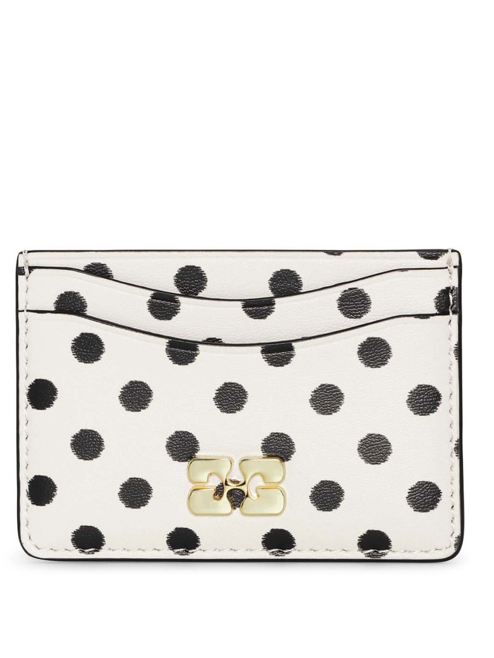 Women's White Polka-Dot Bou Card Holder
